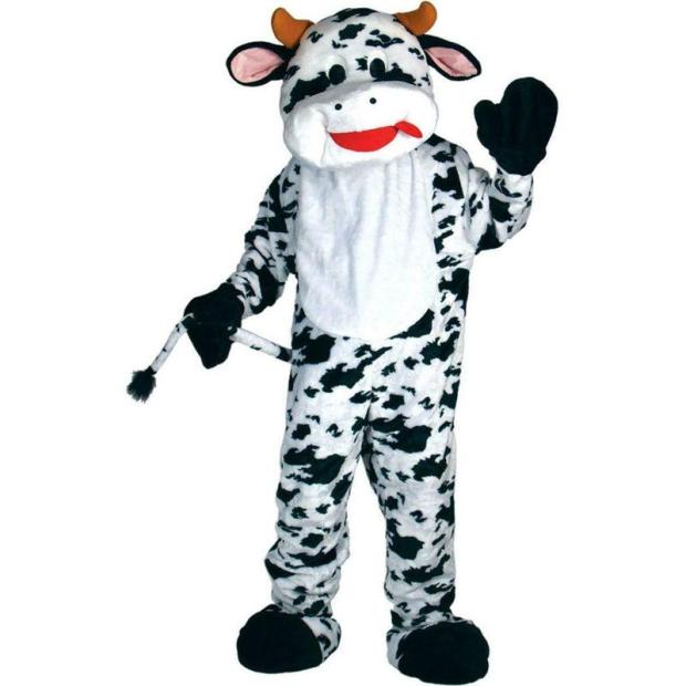 Adult Deluxe Cow Mascot Costume Animal Farm Animal Fancy Dress Outfit  |   Animal Animal Animal