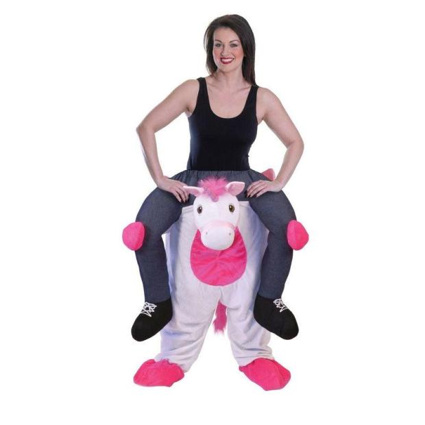 Adult Piggy Back Unicorn Costume Unisex Step In Horse Animal Fancy Dress  |   Animal Animal Animal