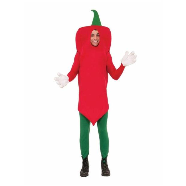 Adult Red Hot Chilli Pepper Costume Funny Fancy Dress Adult Stag Do Outfit  |   Food and drink FANCY DRESS Food & drink