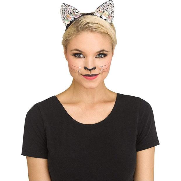 Adult Unisex Jewelled Cat Ears Fancy Dress Accessory – One Size  |   Animal Animal Animal