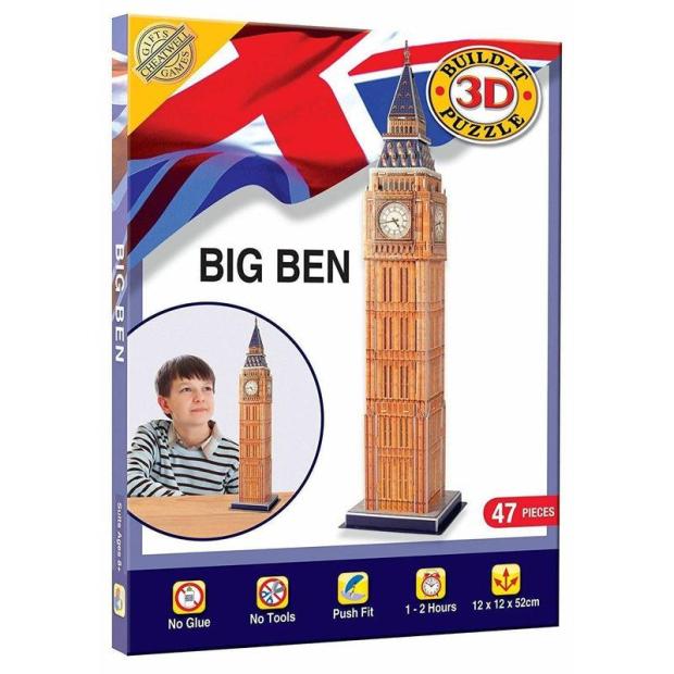 Big Ben 3D Puzzle 47 Piece Jigsaw Build Your Own Model Kit  |   Construction toys Construction toys Construction toys