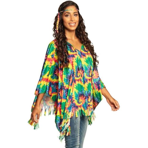 Boland Hippie Poncho with Headband Adult Fancy Dress  |   Hippie FANCY DRESS Hippie