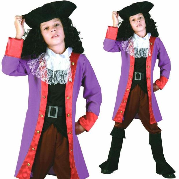 Boys Captain Hook Costume World Book Day Pirate Sailor Child Fancy Dress Outfit  |   Pirate FANCY DRESS Pirate