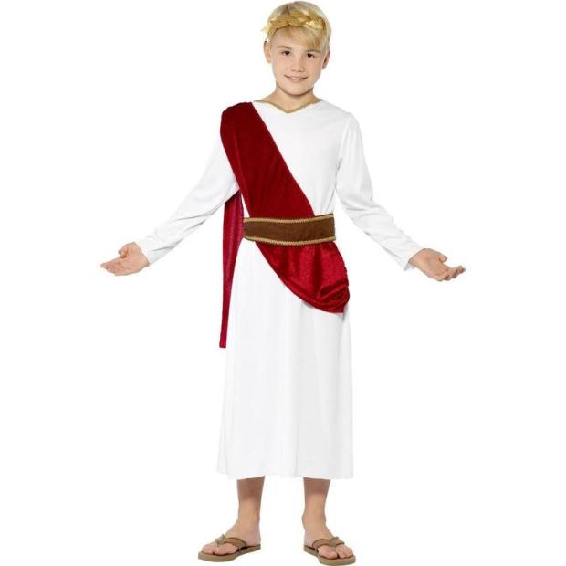 Boys Roman Costume Toga Fancy Dress Greek Emporer Caesar King Child Outfit  |   Historical FANCY DRESS Historical