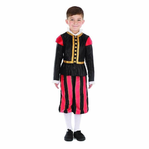 Boys William Shakespeare Costume Tudor Medieval Book Day Fancy Dress Outfit  |   Historical FANCY DRESS Historical