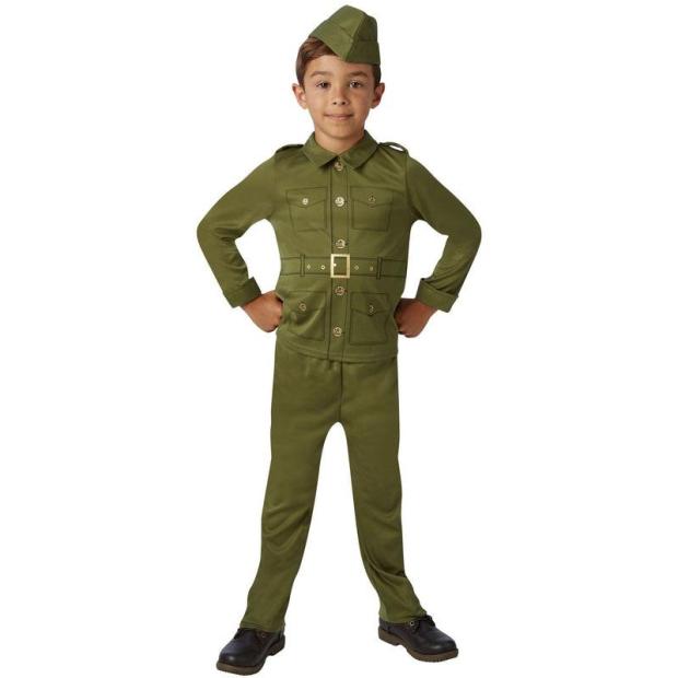 Boys World War Soldier Costume 30s 40s WW2 Military Fancy Dress Child Outfit  |   Historical FANCY DRESS Historical