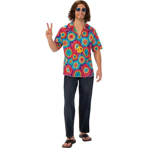 Bristol Novelty Groovy Hippie Psychedelic Top & Necklace Fancy Dress Costume  |   Hippie FANCY DRESS Hippie