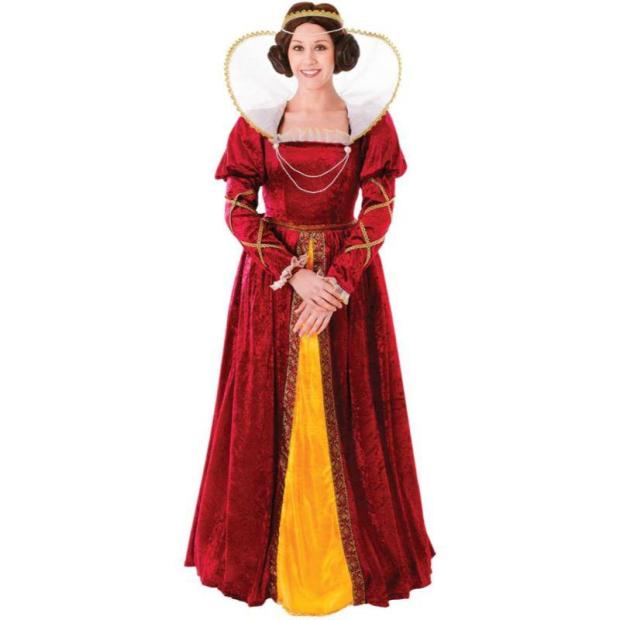 Bristol Novelty Medieval Queen Elizabeth Women’s Fancy Dress Costume  |   Historical Historical