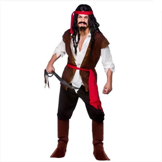 Caribbean Pirate Man Costume Buccanneer Sailor Fancy Dress Outfit  |   Pirate FANCY DRESS Pirate