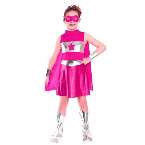 Child Girl’s Pink Superhero Fancy Dress Costume  |   Superhero FANCY DRESS Superhero