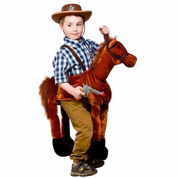 Child Ride On Horse Costume Western Cowboy Boys Girls Fancy Dress  |   Animal Animal Animal