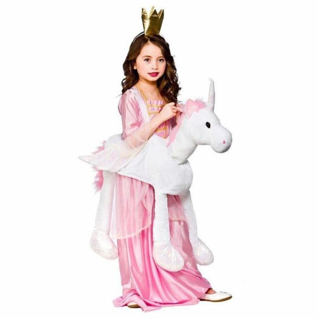 Child Ride On Unicorn Costume Girls Fairytale Fantasy Fancy Dress Book Week  |   Animal Animal Animal