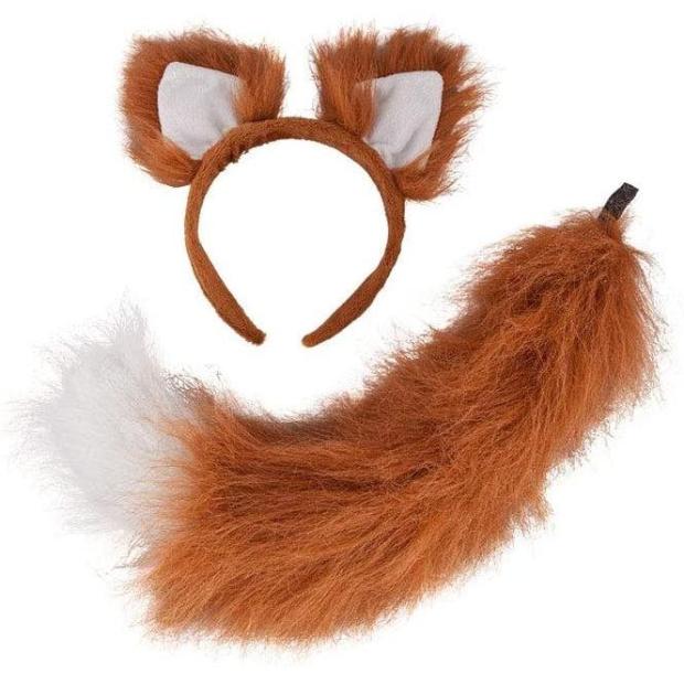 Deluxe Fox Animal Ears & Faux Fur Fluffy Tail Fancy Dress Accessory – Unisex  |   Animal Animal Animal