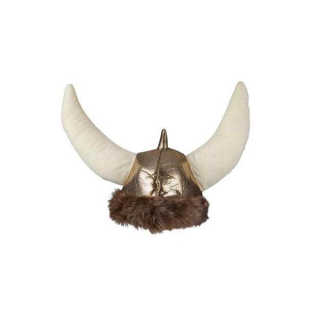 Deluxe Soft Viking Helmet Adult Fancy Dress Accessory Hat With Horns & Faux Fur  |   Historical FANCY DRESS Historical