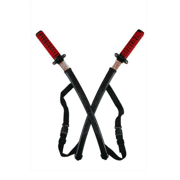 Double Ninja Swords With Back Sheath And Straps Fancy Dress Costume Accessory  |   Historical FANCY DRESS Historical