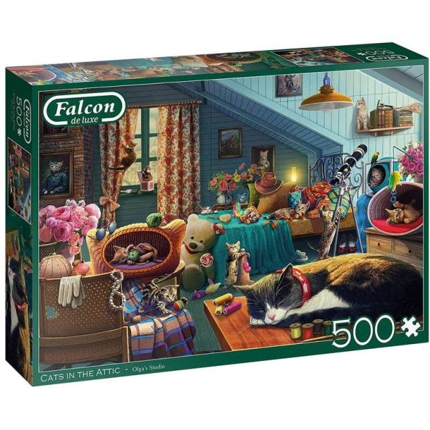 Falcon De Luxe 500 Piece Jigsaw – Cats In The Attic  |   Galt toys EDUCATIONAL Galt toys