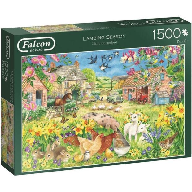 Falcon De Luxe Lambing Season 1500 Piece Jigsaw Puzzle  |   Galt toys EDUCATIONAL Galt toys