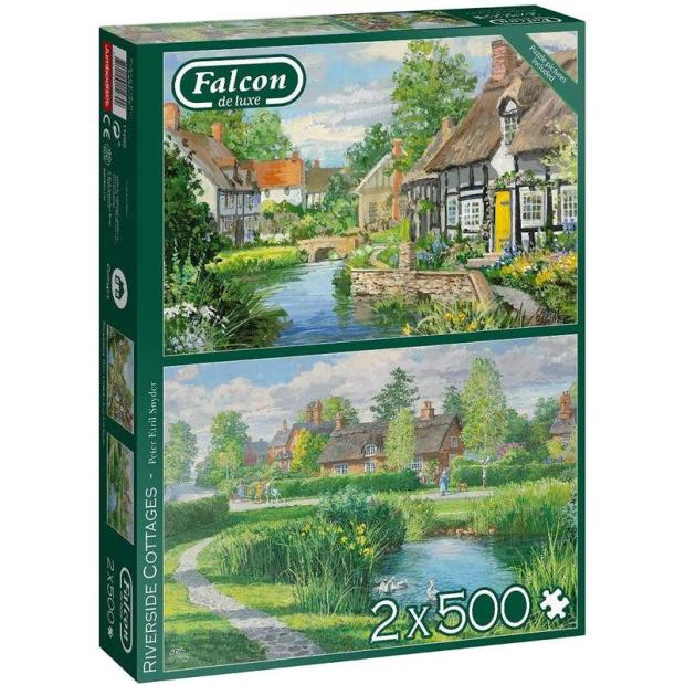 Falcon De Luxe Riverside Cottages 2 x 500 Piece Jigsaw Puzzles  |   Galt toys EDUCATIONAL Galt toys