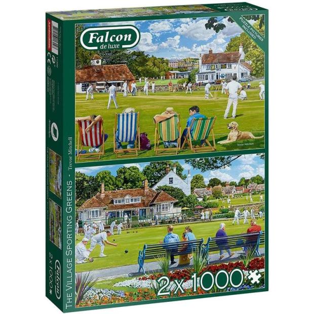 Falcon de Luxe The Village Sporting Greens 2 x 1,000 Piece Puzzle  |   Galt toys EDUCATIONAL Galt toys