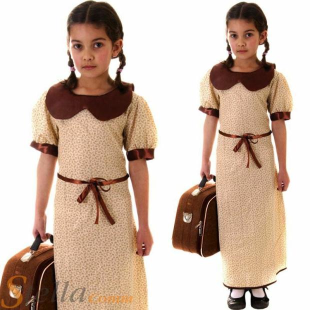 Girl Wartime Costume 30s 40s War Child Book Week Fancy Dress Outfit  |   Historical FANCY DRESS Historical