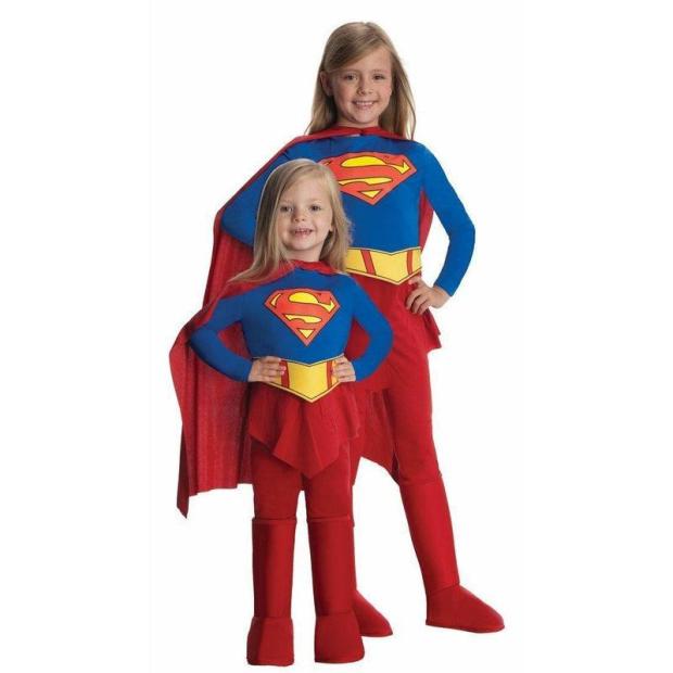 Girls Deluxe Supergirl Kids Superhero Fancy Dress Costume Outfit  |   Superhero FANCY DRESS Superhero