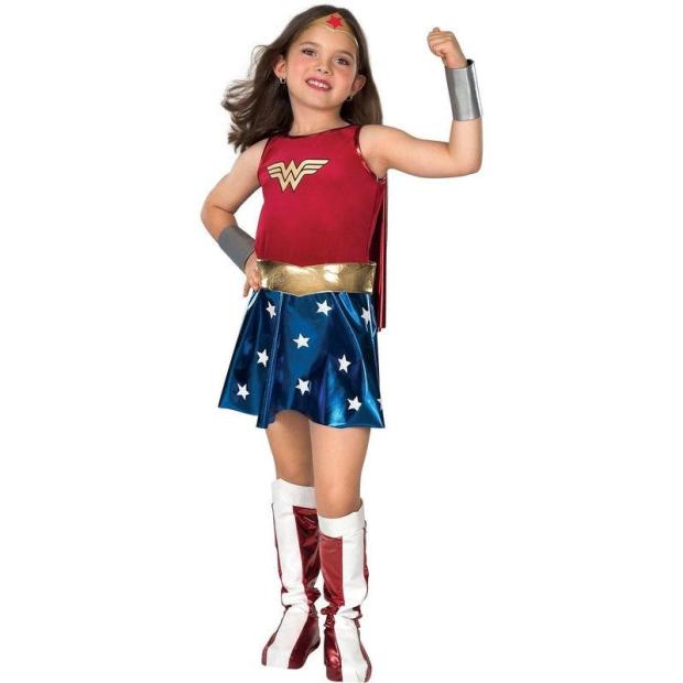 Girls Deluxe Wonder Woman 80s Superhero Kids Fancy Dress Costume Outfit Age 3-10  |   Superhero FANCY DRESS Superhero