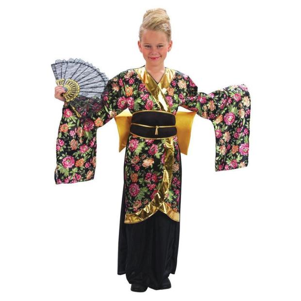 Girls Japanese Geisha Kimono World Book Week Kids Fancy Dress Costume Outfit  |   Historical FANCY DRESS Historical