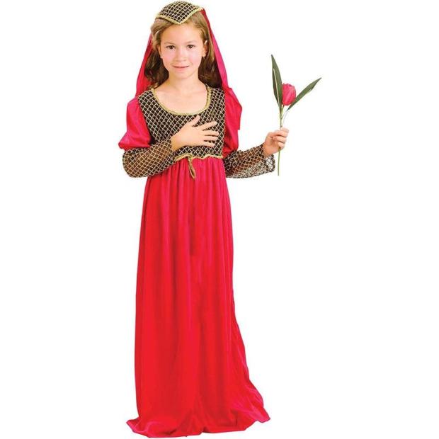 Girls Juliet Fancy Dress Costume Child’s Medieval Tudor Princess Outfit – Red  |   Historical FANCY DRESS Historical