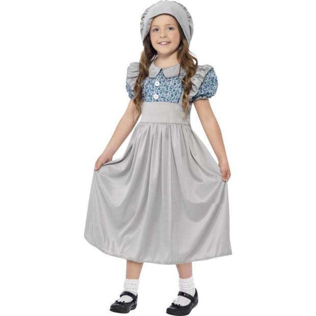 Girls Victorian School Girl Book Week Child Fancy Dress Costume Outfit Age 4-12  |   Historical FANCY DRESS Historical