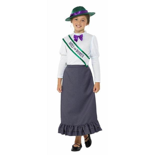 Girls Victorian Suffragette Costume Emmeline Pankhurst Child Fancy Dress  |   Historical FANCY DRESS Historical