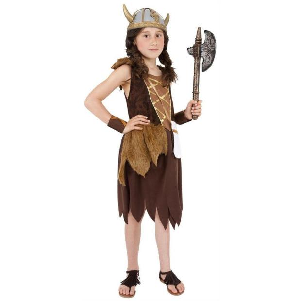 Girls Viking Girl Costume Historical Medieval Warrior Fancy Dress Outfit  |   Historical FANCY DRESS Historical