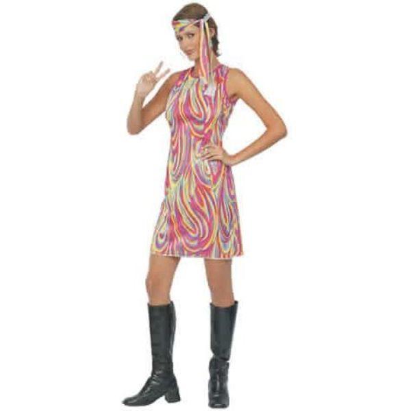 Henbrandt Groovy Girl Women’s Hippie Hippy Fancy Dress Costume  |   Hippie FANCY DRESS Hippie