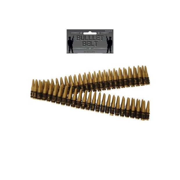 Henbrandt Plastic Bullet Belt Fancy Dress Accessory with 96 Bullets 162cm  |   Military FANCY DRESS Military