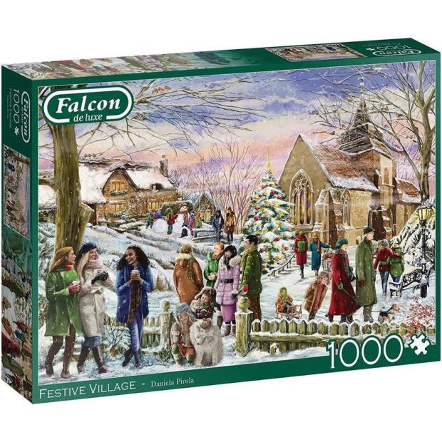 Jumbo Falcon de luxe Festive Village 1000Pc Jigsaw Puzzle  |   Galt toys EDUCATIONAL Galt toys