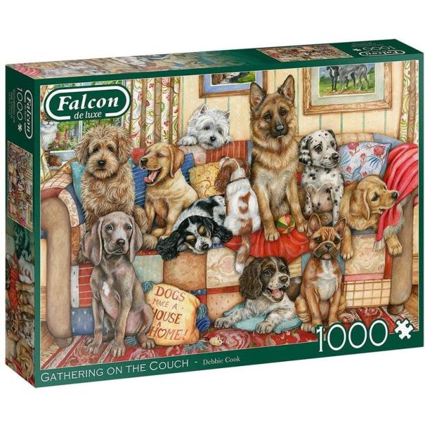 Jumbo, Falcon de luxe – Gathering on the Couch, Jigsaw Puzzles for Adults, 1,000 piece  |   Galt toys EDUCATIONAL Galt toys