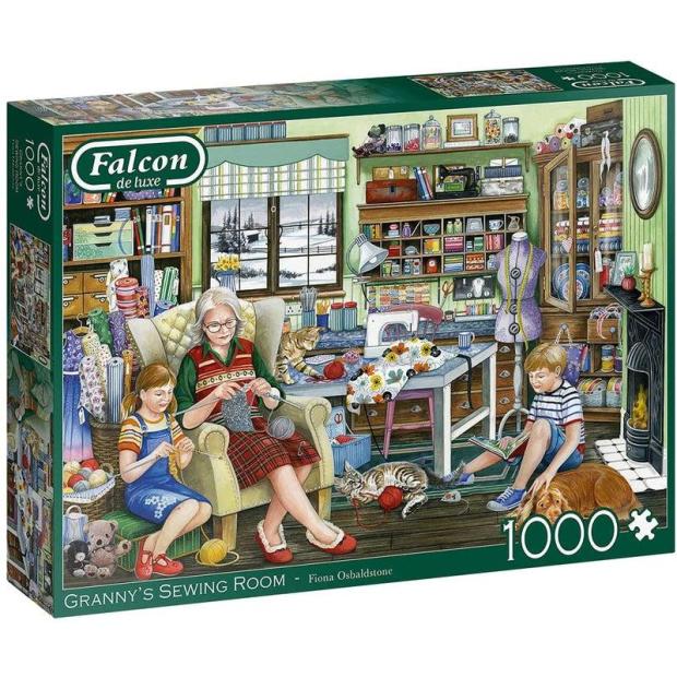 Jumbo, Falcon de luxe – Granny’s Sewing Room, Jigsaw Puzzles for Adults, 1,000 piece  |   Galt toys EDUCATIONAL Galt toys