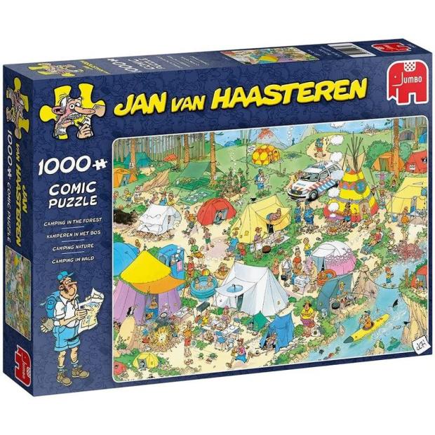 Jumbo, Jan Van Haasteren – Camping in the Forest, Jigsaw Puzzles for Adults, 1,000 piece  |   Galt toys EDUCATIONAL Galt toys