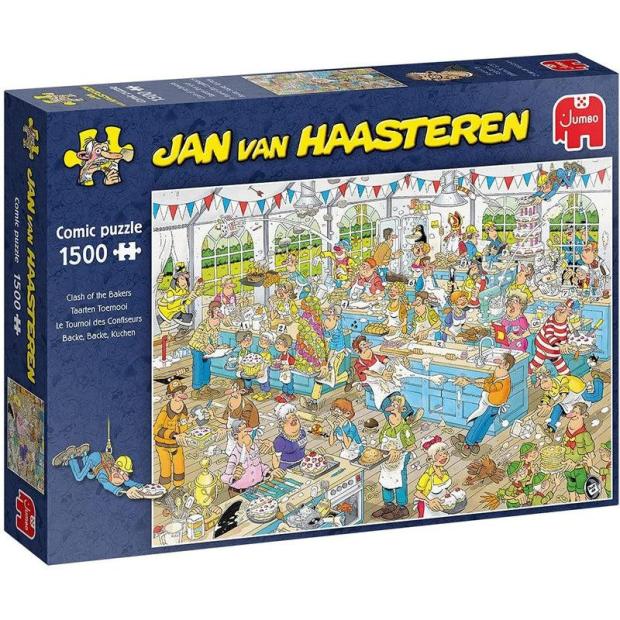 Jumbo, Jan Van Haasteren – Clash of the Bakers, Jigsaw Puzzles for Adults, 1,500 piece  |   Galt toys EDUCATIONAL Galt toys