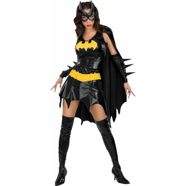 Ladies Batgirl Costume Batman Superhero Halloween Fancy Dress Outfit  |   Superhero FANCY DRESS Superhero