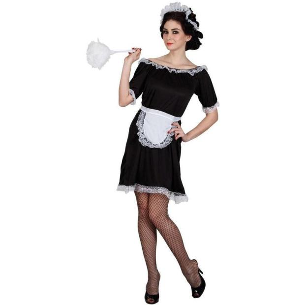 Ladies Classic French Maid Costume House Cleaner Outfit Fancy Dress Outfit  |   Historical FANCY DRESS Historical