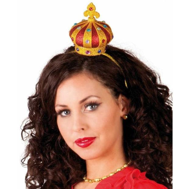 Ladies Crown Headband Queen Hearts Regal Medieval Royal Fancy Dress Accessory  |   Historical FANCY DRESS Historical