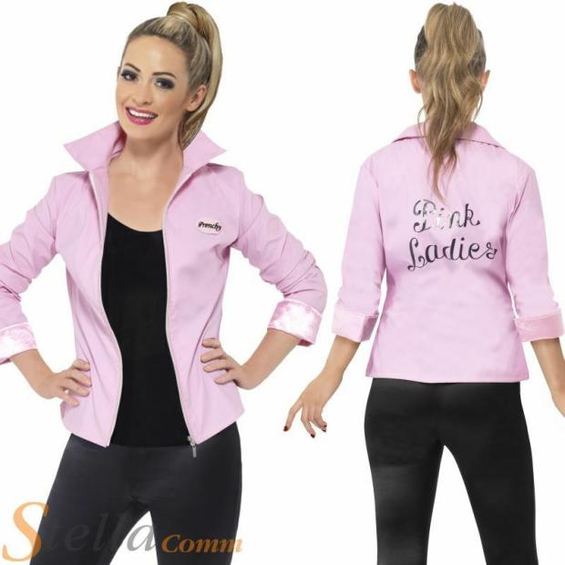 Ladies Deluxe Pink Lady Jacket Costume Grease 50s 60s Frenchy Rizzo Fancy Dress  |   Tv & film FANCY DRESS Tv & film