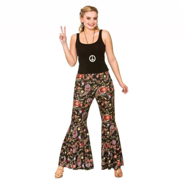 Ladies Groovy Hippie Flared Trousers 60s 70s Fancy Dress Costume Hippy Flares  |   Hippie FANCY DRESS Hippie