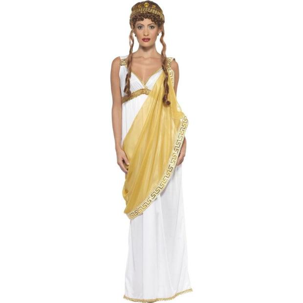 Ladies Helen Of Troy Costume Roman Greek Toga Fancy Dress Adult Outfit  |   Historical FANCY DRESS Historical