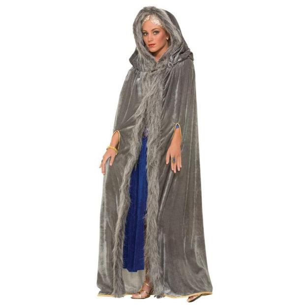 Ladies Medieval Fur Cape Cloak Game Of Thrones Daenerys Fancy Dress Costume  |   Historical FANCY DRESS Historical