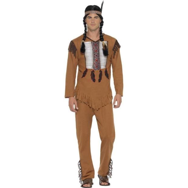 Native American Warrior Red Indian Western Cowboy Adult Fancy Dress Costume  |   Cowboy & indian Cowboy & indian Cowboy & indian