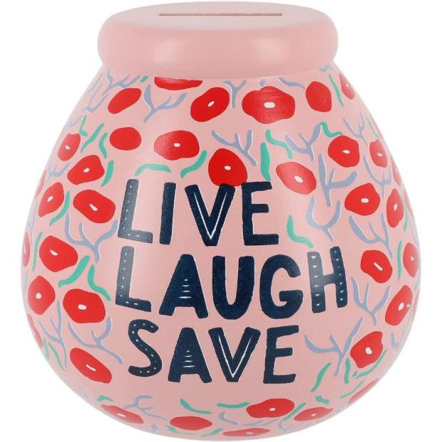 Pot of Dreams Ceramic Money Box Live Laugh Save  |   Pot Of Dreams ARTS & CRAFTS Pot Of Dreams