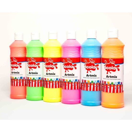 Scola 600ml Bottles Fluorescent / UV Glow Paints x 6  |   Craft Sets ARTS & CRAFTS Craft Sets