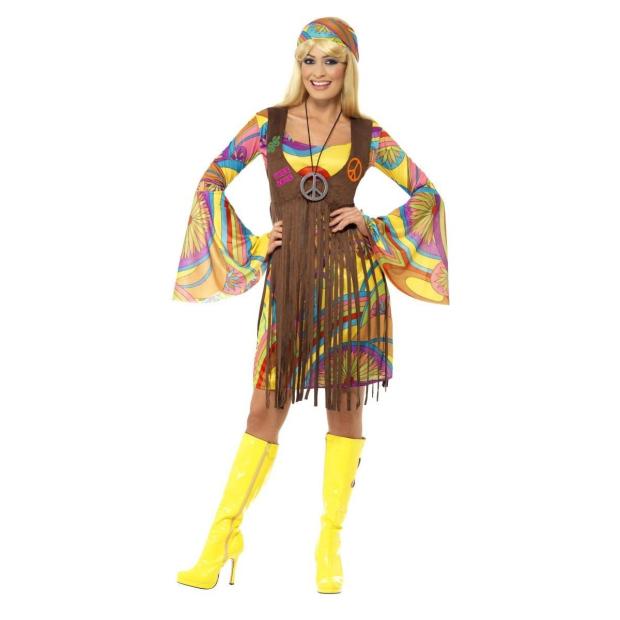 Smiffys Groovy Hippie Lady Women’s Fancy Dress Costume  |   Hippie FANCY DRESS Hippie