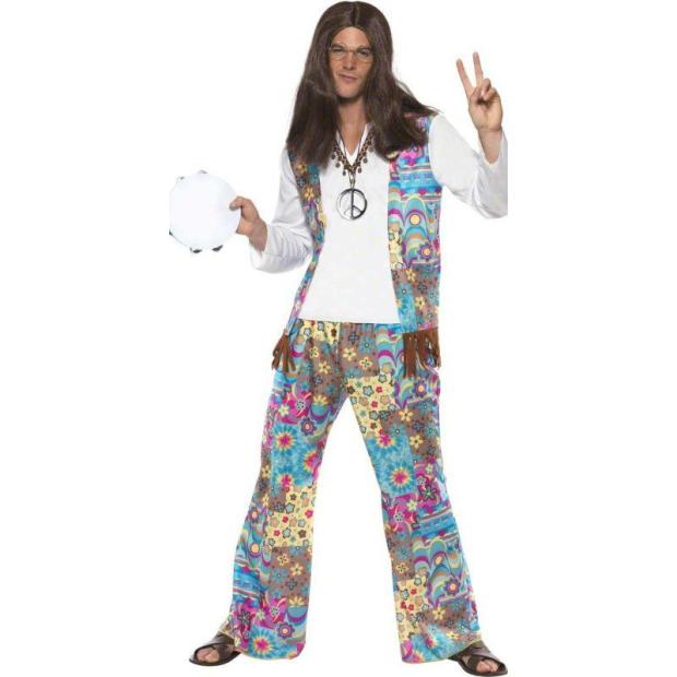 Smiffys Groovy Hippie Men’s Fancy Dress Costume  |   Hippie FANCY DRESS Hippie